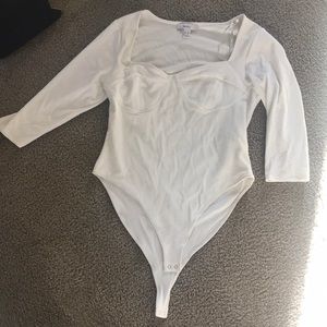 White bustier body suit